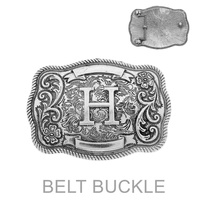 WESTERN INITIAL LETTER BELT BUCKLE